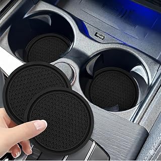Car Cup Holder Coasters for Volvo V60 2010–2025 2026 P3/SPA, 2 Pcs Silicone Cup Mat with Honeycomb Design, Anti-Slip and Shockproof, Noise Reduction, Interior Accessories,A-Black