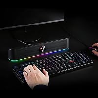 Redragon GS560 Adiemus RGB Asztali Soundbar - 2.0 Csatornás PC Hangszóró Zenével Szinkronizált Fényhatással, Érintésvezérléssel, USB Csatlak 8