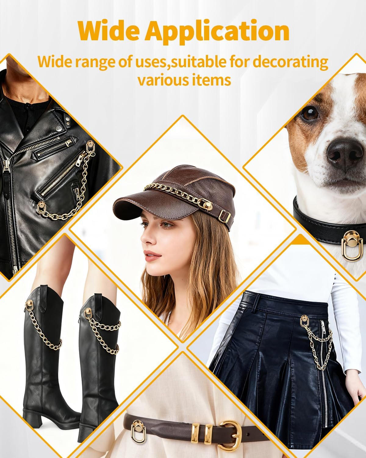 12 PCS D Rings for Purse Hardware with Hole Punch Tool - 360° Rotatable Purse Strap Hardware for Bag Making, DIY Leather Craft, Belt Accessories (Gold)