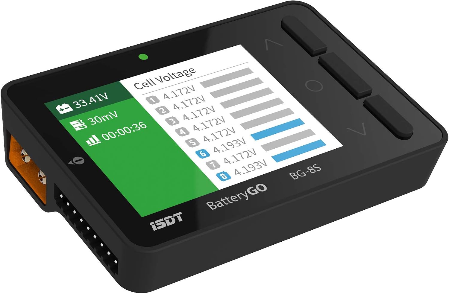 ISDT BattGo BG-8S Battery Meter，LCD Display Digital Battery Capacity Checker Battery Balancer Battery Tester for LiPo/Life/ Li-ion/NiMH/Nicd