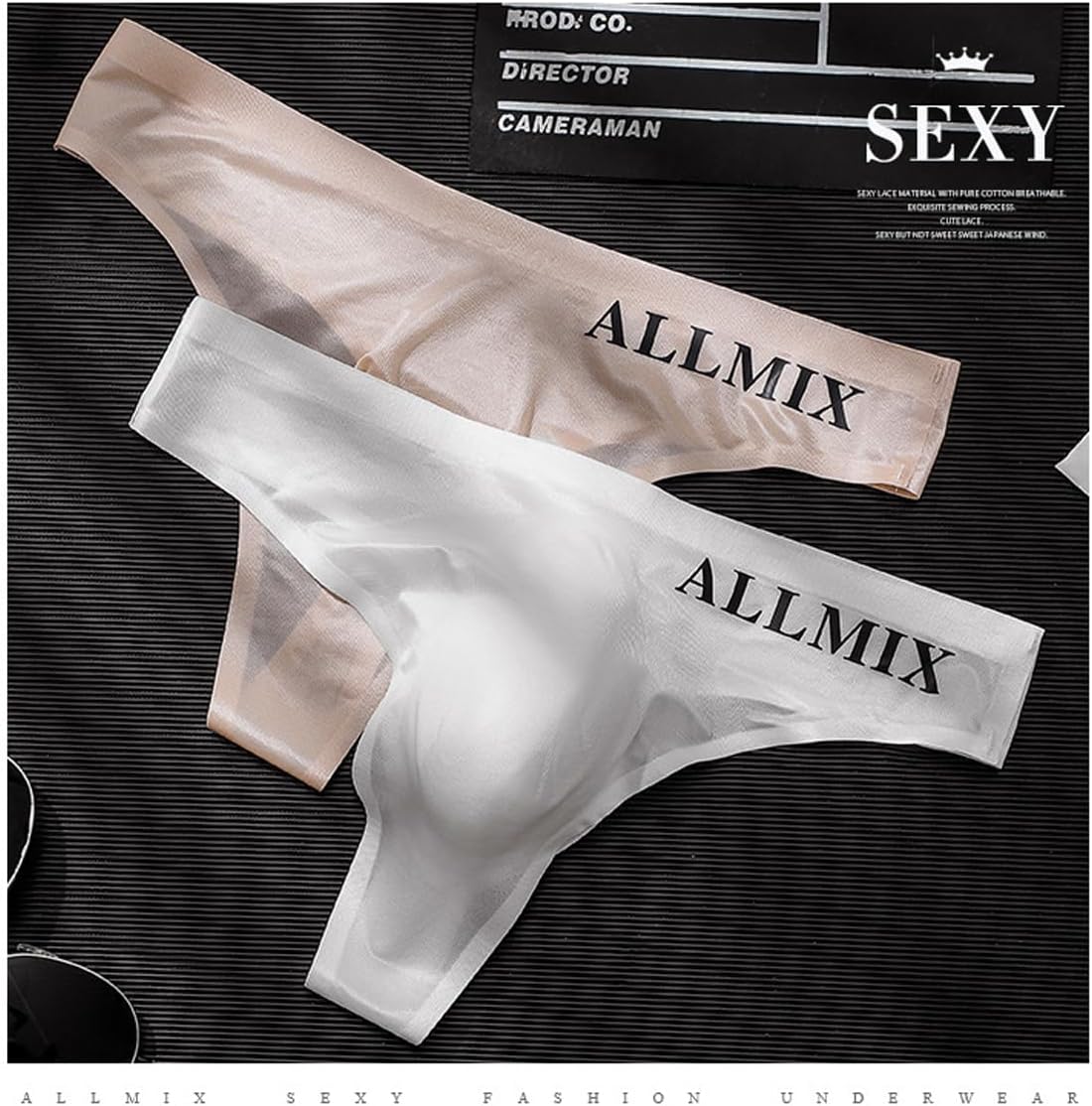 3Pcs Sexy Seamless Underwear Set For Men Low Rise Triangle Ice Silk Thong Briefs for Sports, Gym, and Lounge Sexy Wear