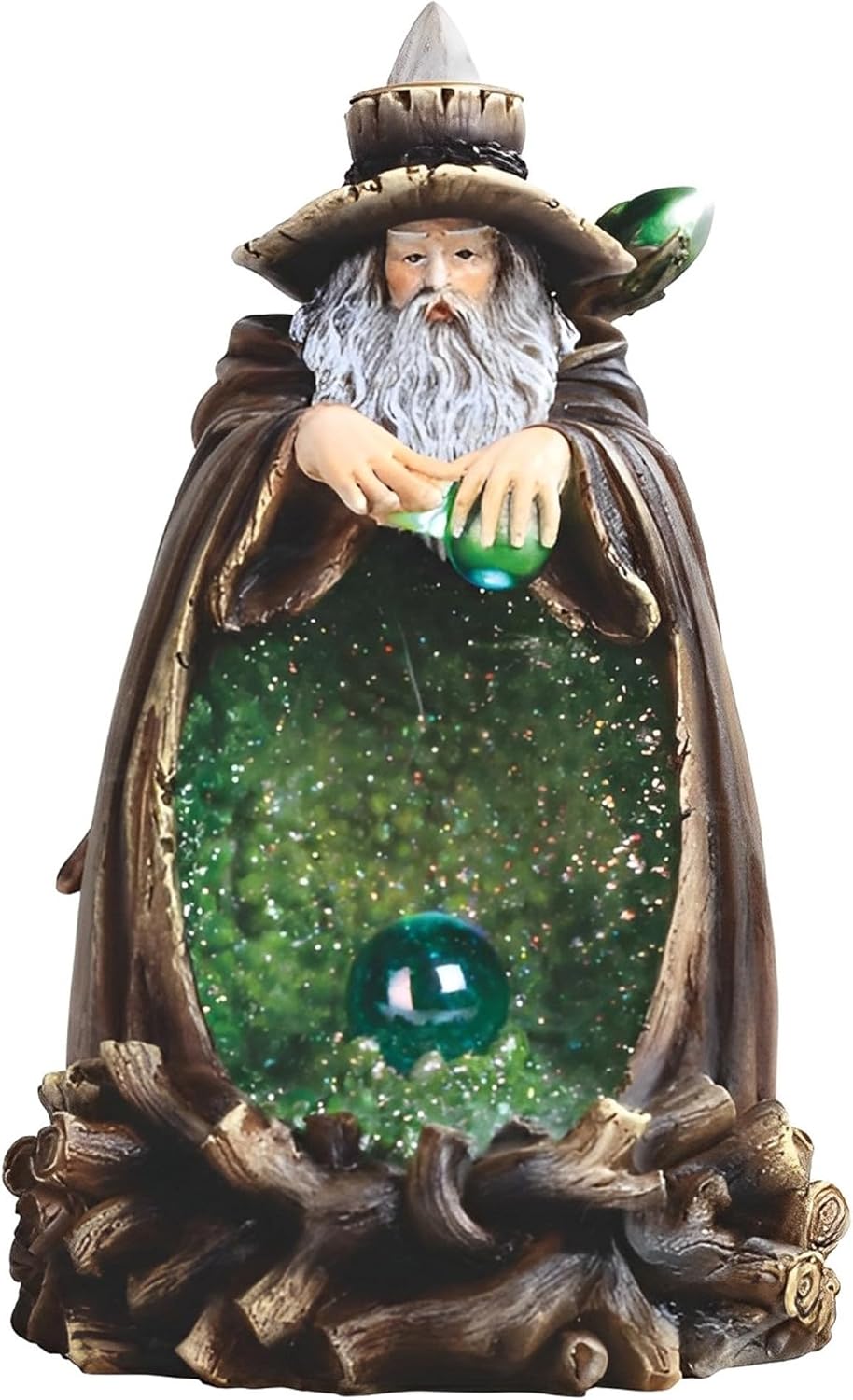 ICE ARMOR 6 .75" H Wizard Backflow Incense Burner with LED Light Incense Holder Statue Sculpture Ornament Decoration Home/Room Decor Ideas