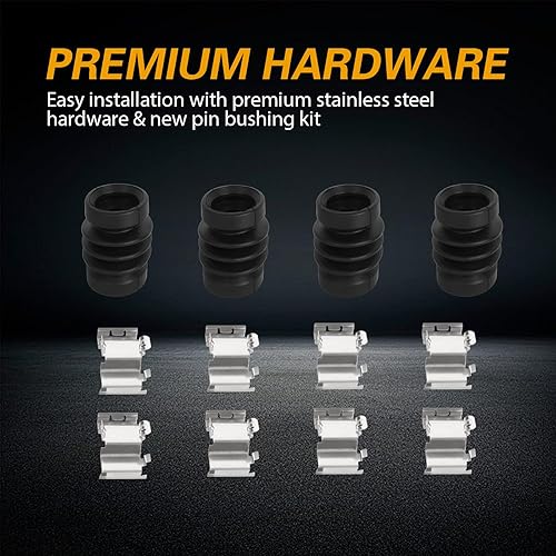 Miniatura 5 de WEIZE Front Carbon Fiber Ceramic Brake Pads, D1680 Truck and Tow Brake Pads Set with Hardware, Replacement for Ford F-250 Super Duty F-350 F-450,