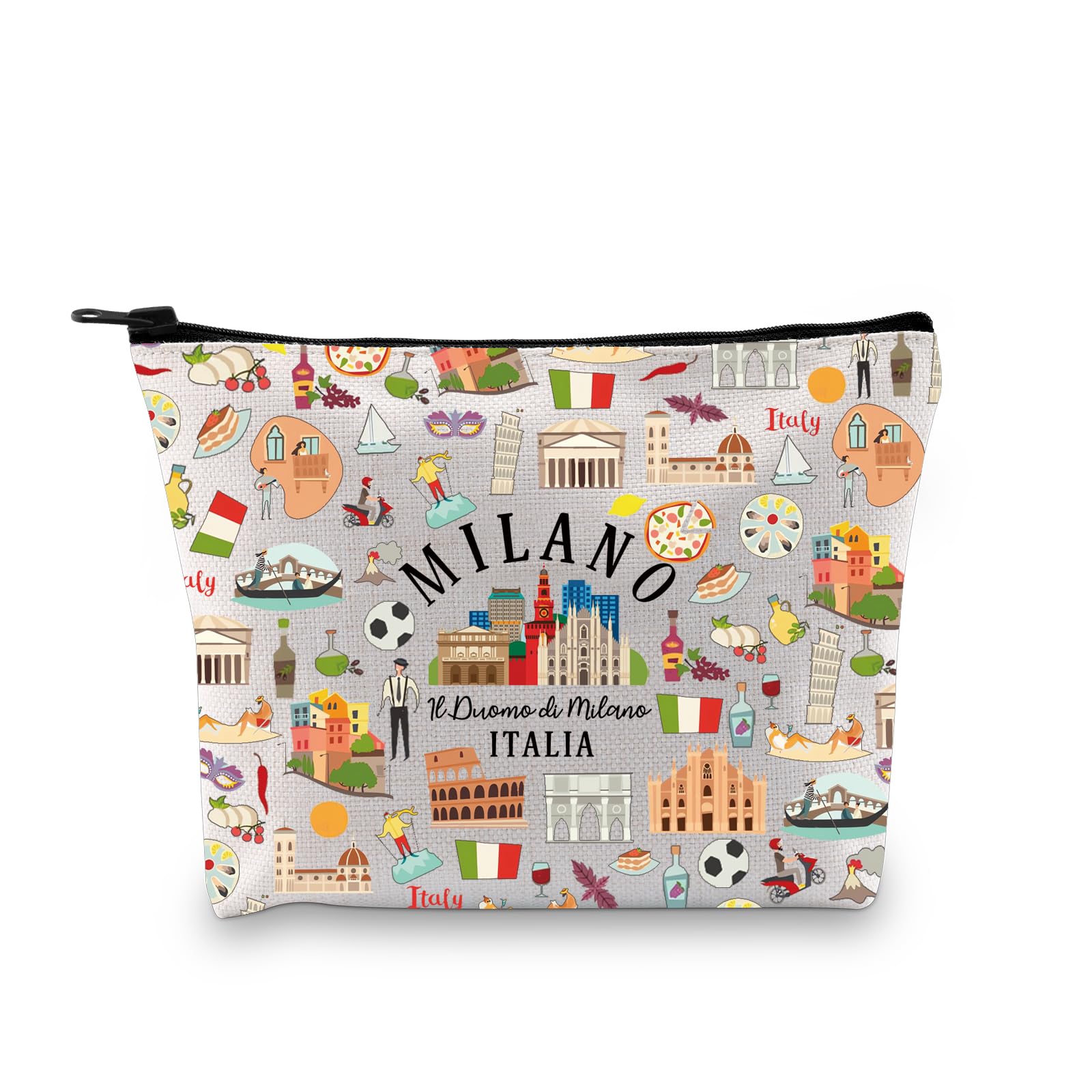 Zuo BaoMilano Cosmetic Bag Milano Italia Gift Milano Travel Milano Fan Gift Milano Pride Gift Italian Souvenir Italia Soccer Italy Inspired (MILANO)