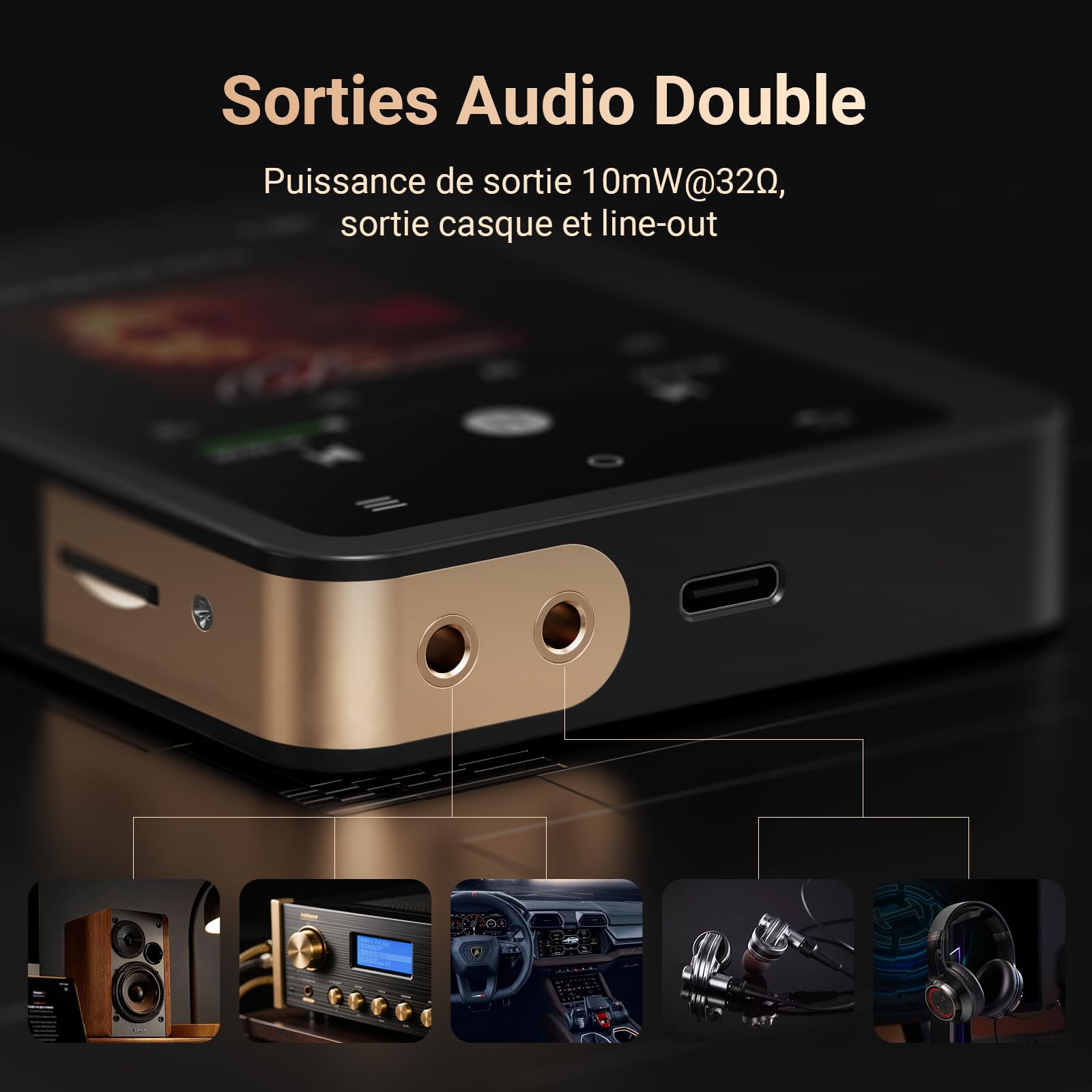 MECHEN Lecteur MP3 Hi Res 128 Go avec Bluetooth 5.3, Son numérique Haute résolution sans Perte, Lecteur DSD DAC FLAC, 192 Khz/24 Bits, écran Tactile, USB C, OTG, avec étui en Cuir (M33)