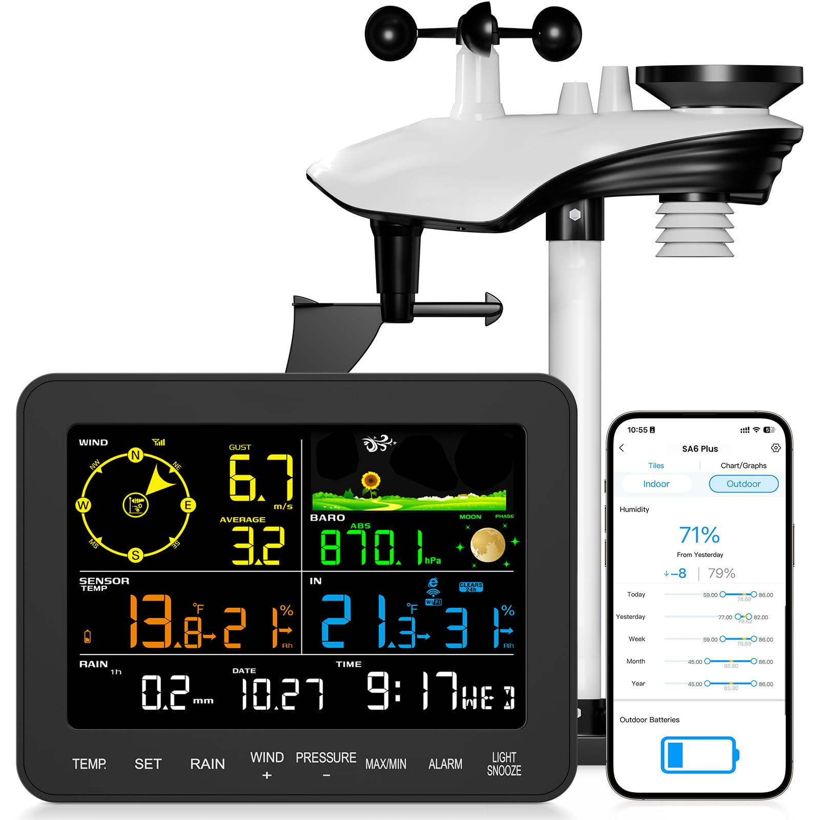 Photo 1 of Sainlogic WiFi Weather Station Indoor/Outdoor