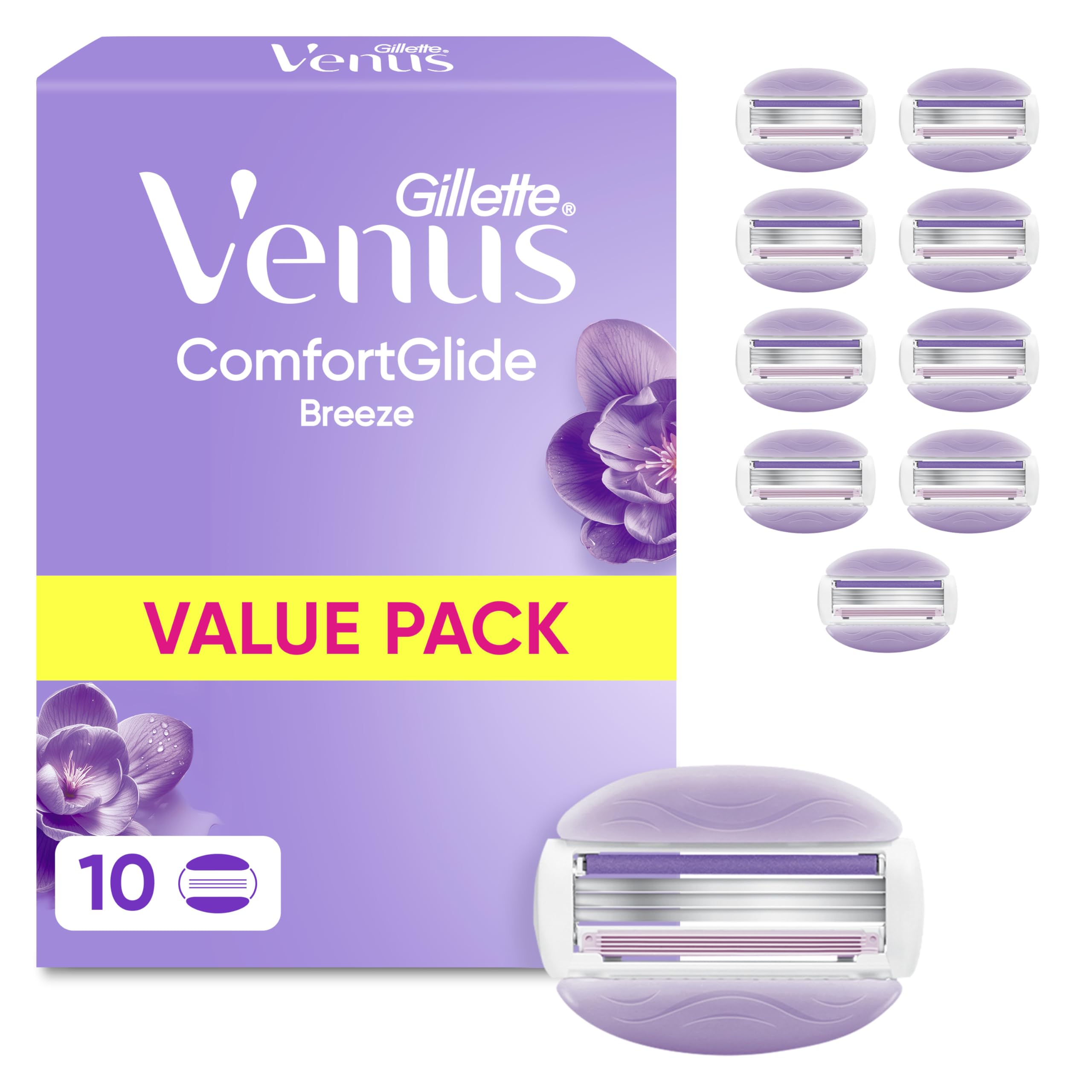 Gillette Venus Comfortglide Breeze Women's 3-Blade Refills X10