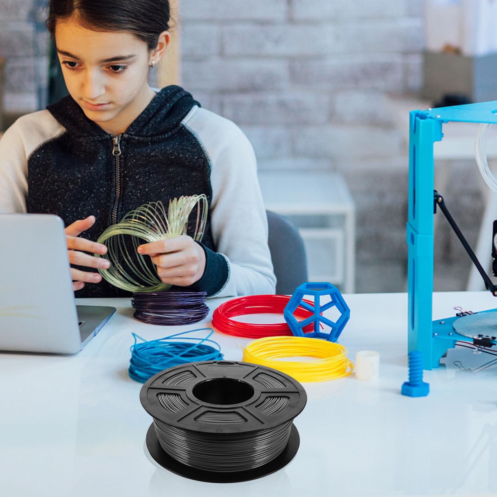Filament Pla 1, 75mm pour Imprimante 3d, 1kg, Gris