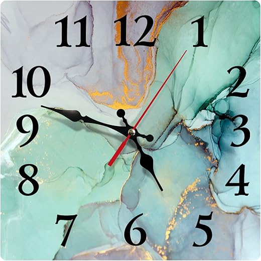 Britimes Watercolor Marble Square Wall Clock