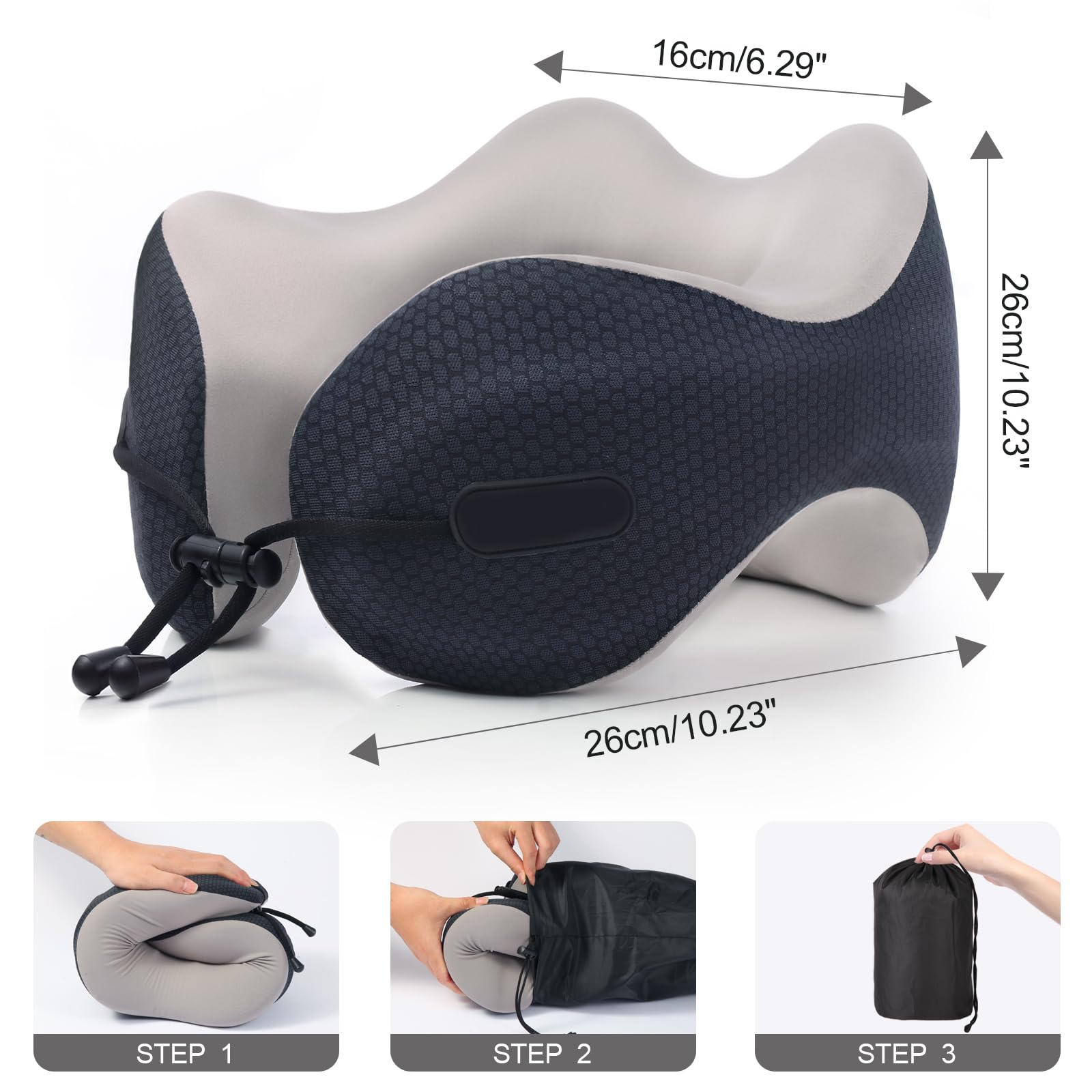 Cuscino da viaggio in memory foam con mappa della Grecia, cuscino da