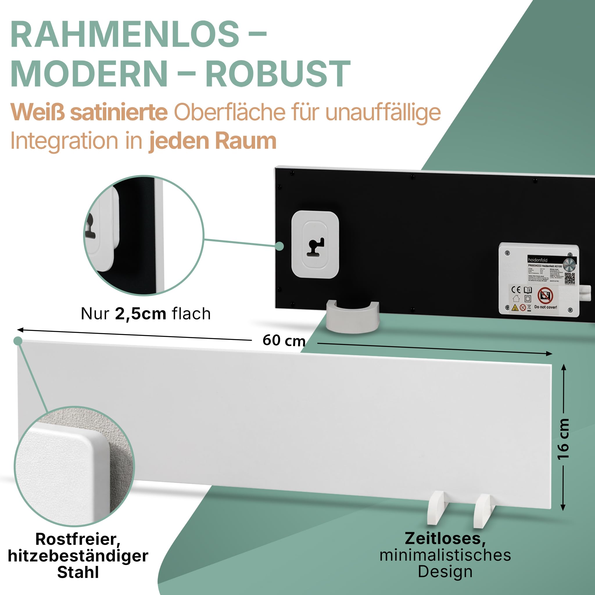 Heidenfeld Anti-Moisissure - Chauffage Infrarouge | Protection contre le Gel - Chauffage sans Produits Chimiques - Alternative au Spray Anti-Moisissure & Peinture (Set de 2)