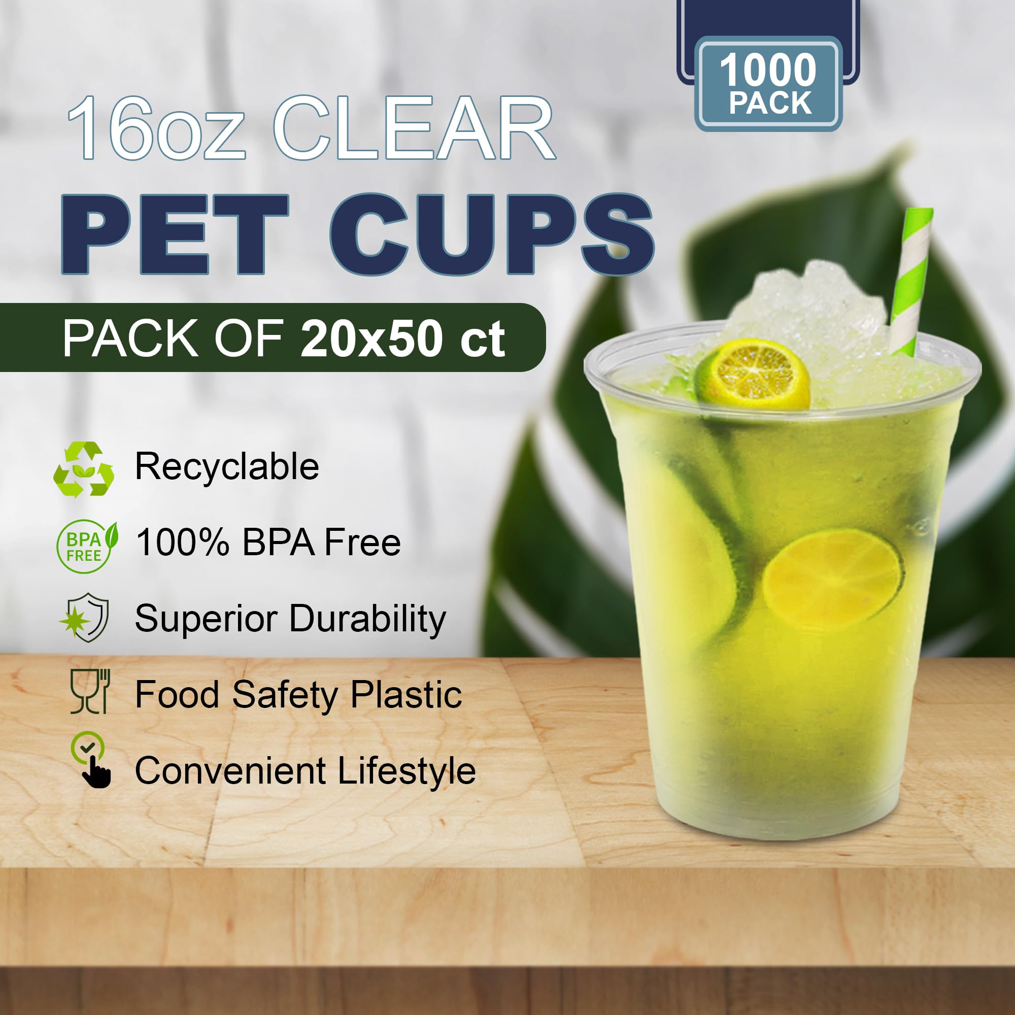 Morning Dew Morning Dew (16 oz, 1000 ct) Clear PET Cup, Plastic Cups 98mm Dia, Disposable Cold Drinking Cups, Perfect for Ice Coffee, Smoothie, Slushies, Juice & Mixed Beverages in use