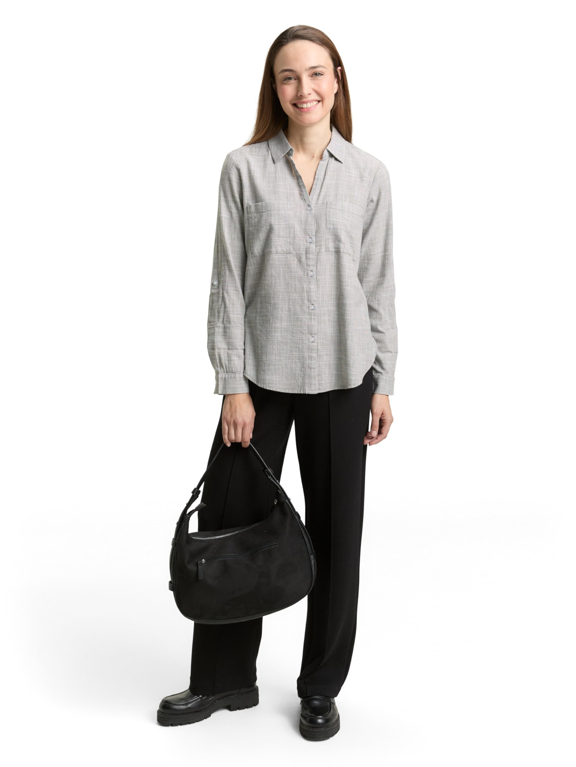 Bluse mit Brusttaschen aus Baumwolle – Ansicht 2