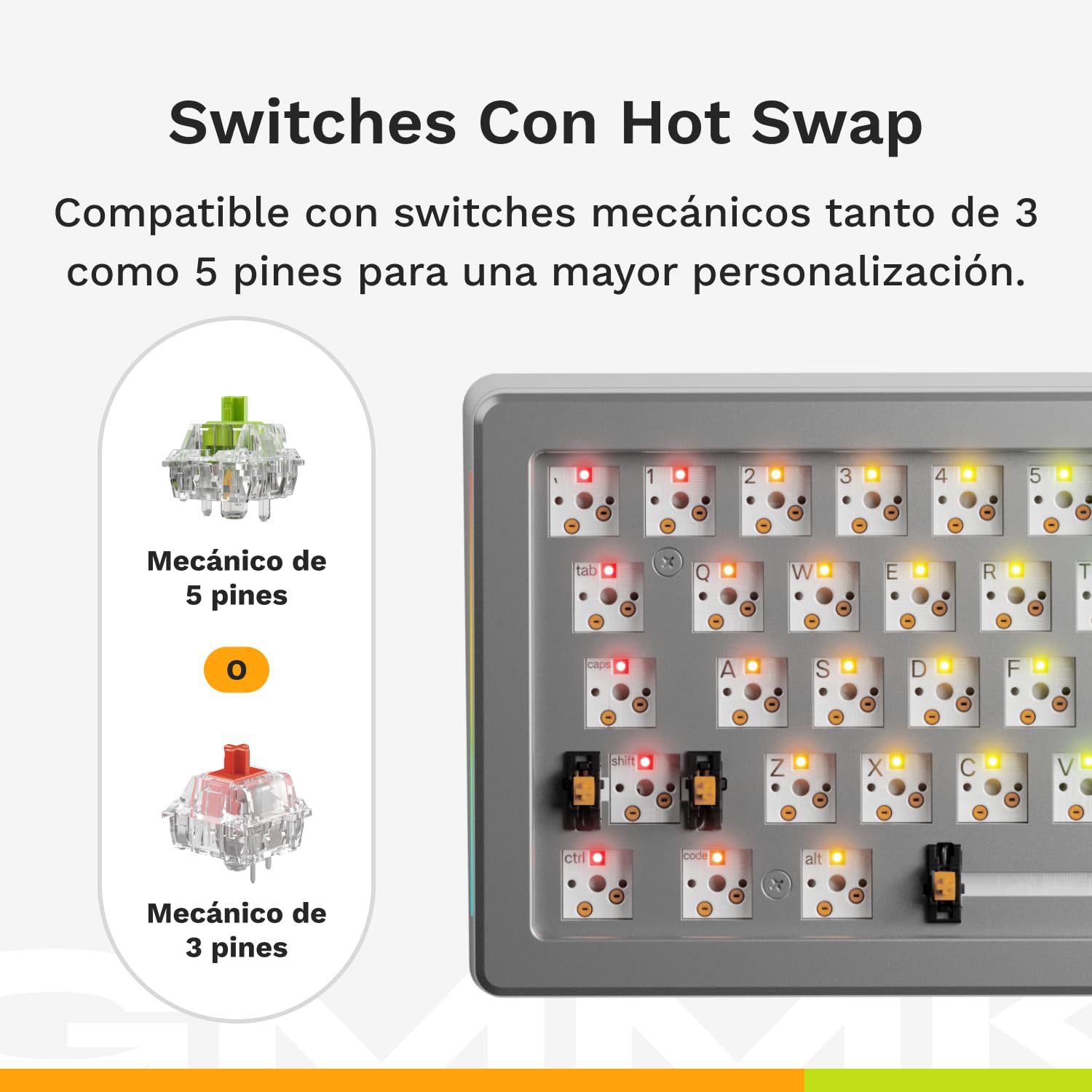 GLORIOUS GMMK 3 Pro 75% Teclado Mecánico Hot Swap QWERTY US | Carcasa de aluminio sólido, juntas modulares adaptables, mecanismos de cinco pines, sistema de amortiguación fonoabsorbente