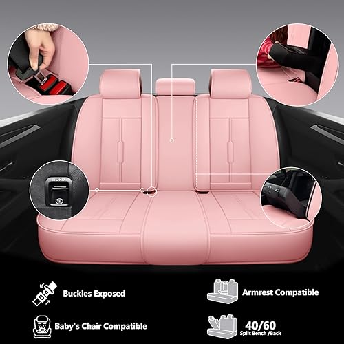 Miniatura 4 de NS YOLO - Fundas para asiento de automóvil de cuero sintético para vehículos todoterreno camioneta de ajuste universal para los accesorios