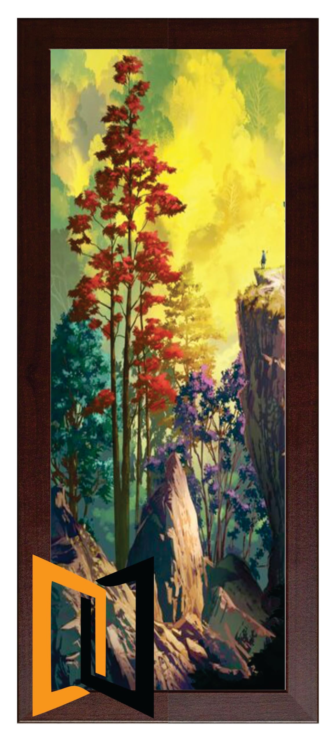 Photo Framer Mahogany Panoramic Picture Frame Photo Frame Poster Frame Glass Real Wood 18'' X 8''