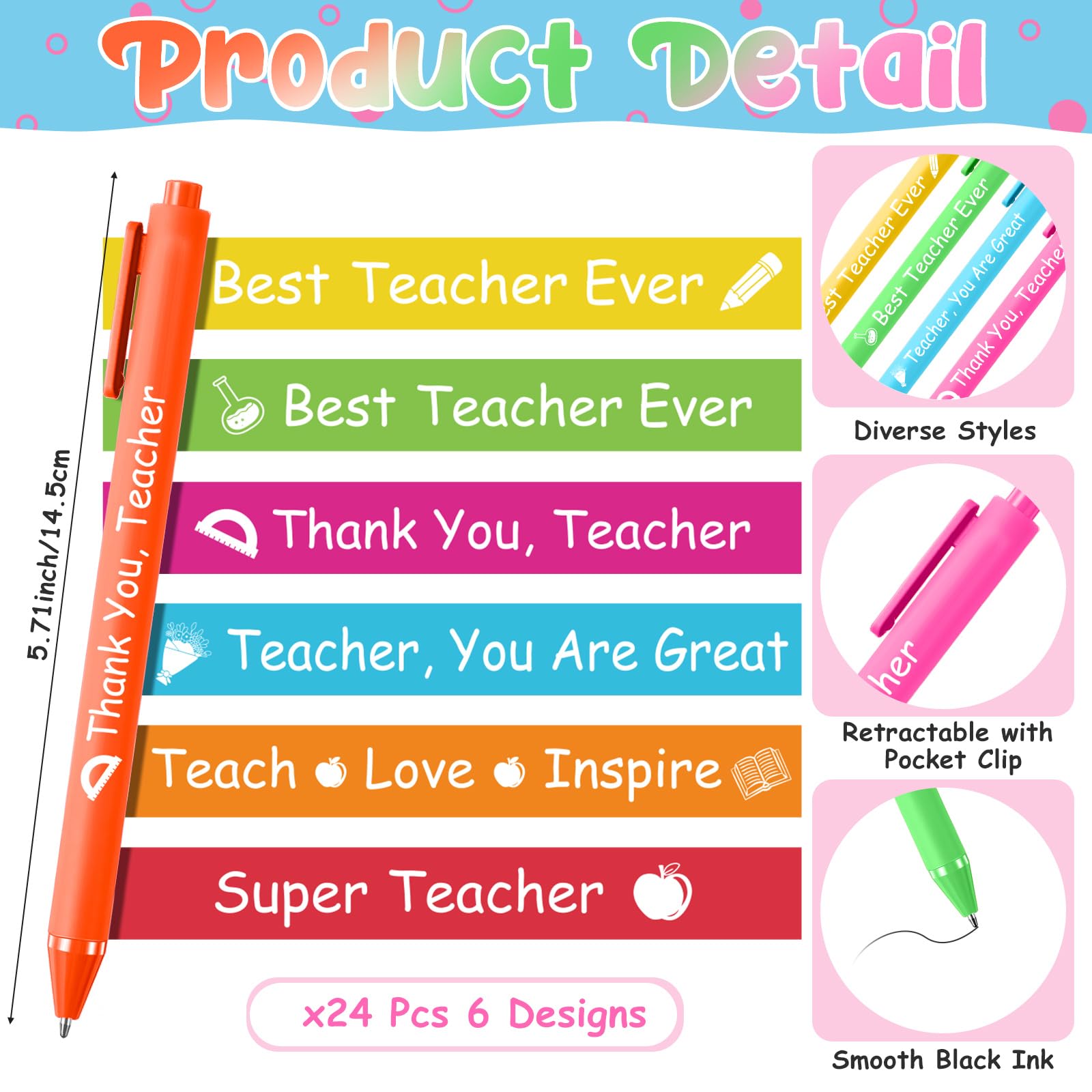 24 Sets Haftnotizen und Stifte für Lehrer, Wertschätzungsgeschenke, Bulk-Bleistiftbuch, Tafel, Apfelstrauß, selbstklebende Notizblöcke, Kugelschreiber für Lehrer, Geschenk, Schulbedarf