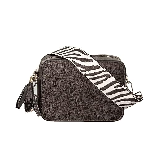 Pinafore Small Pebbled Vegan Leather Crossbody Bag (Black)