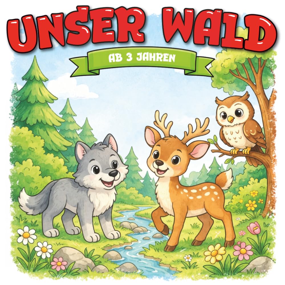 Kindermalbuch Unser Wald: ab 3 Jahren: Ein tolles Malbuch mit Tieren aus unseren Wäldern wie Wölfen, Rehen und Eulen - für Kinder von 3 bis 6 Jahren