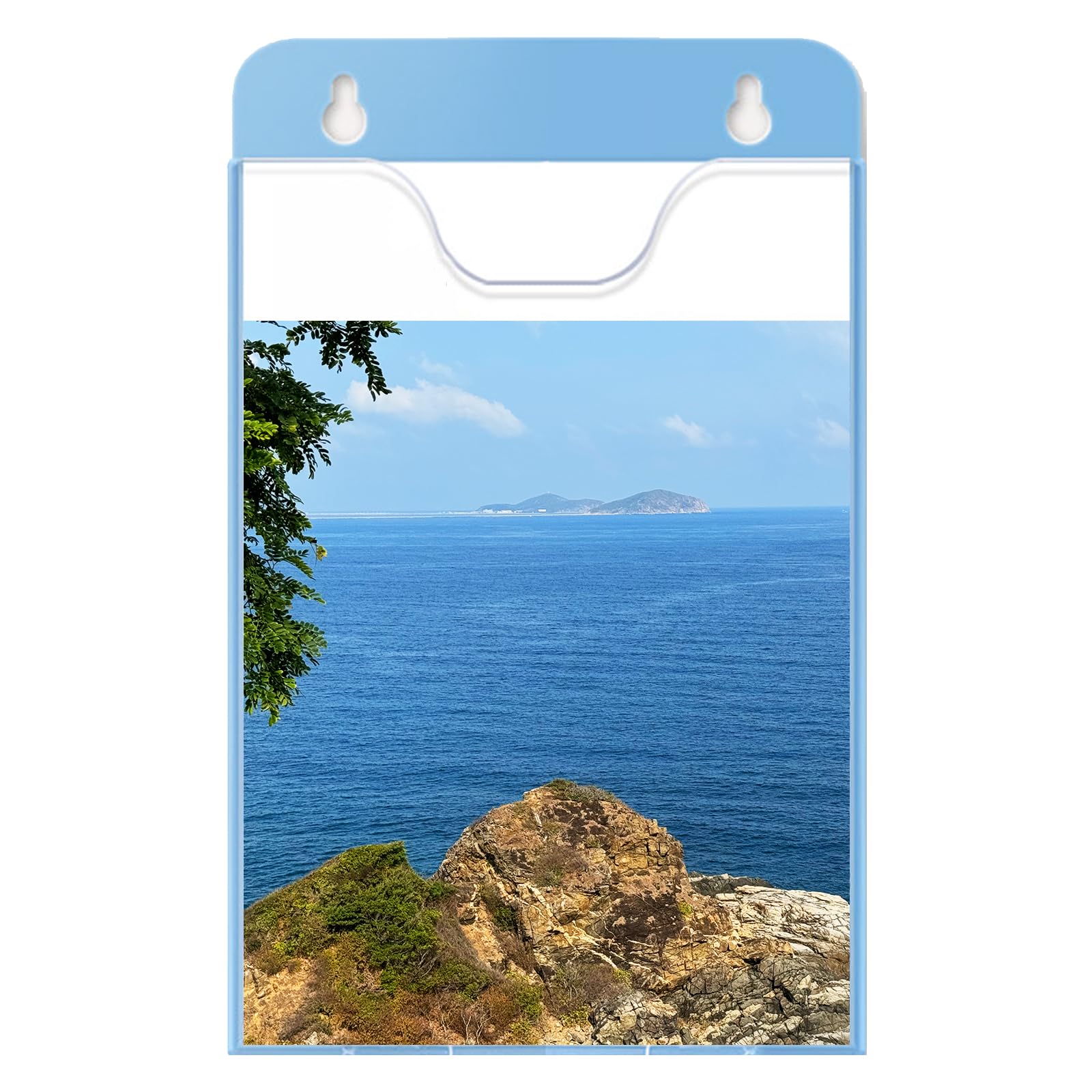 UpGBRF Literature Holder Display Acrylic Vertical Brochure Stand Wall Mounted Wall Mounted File Rack Suitable for Storing Brochures Documents,Blue,A4