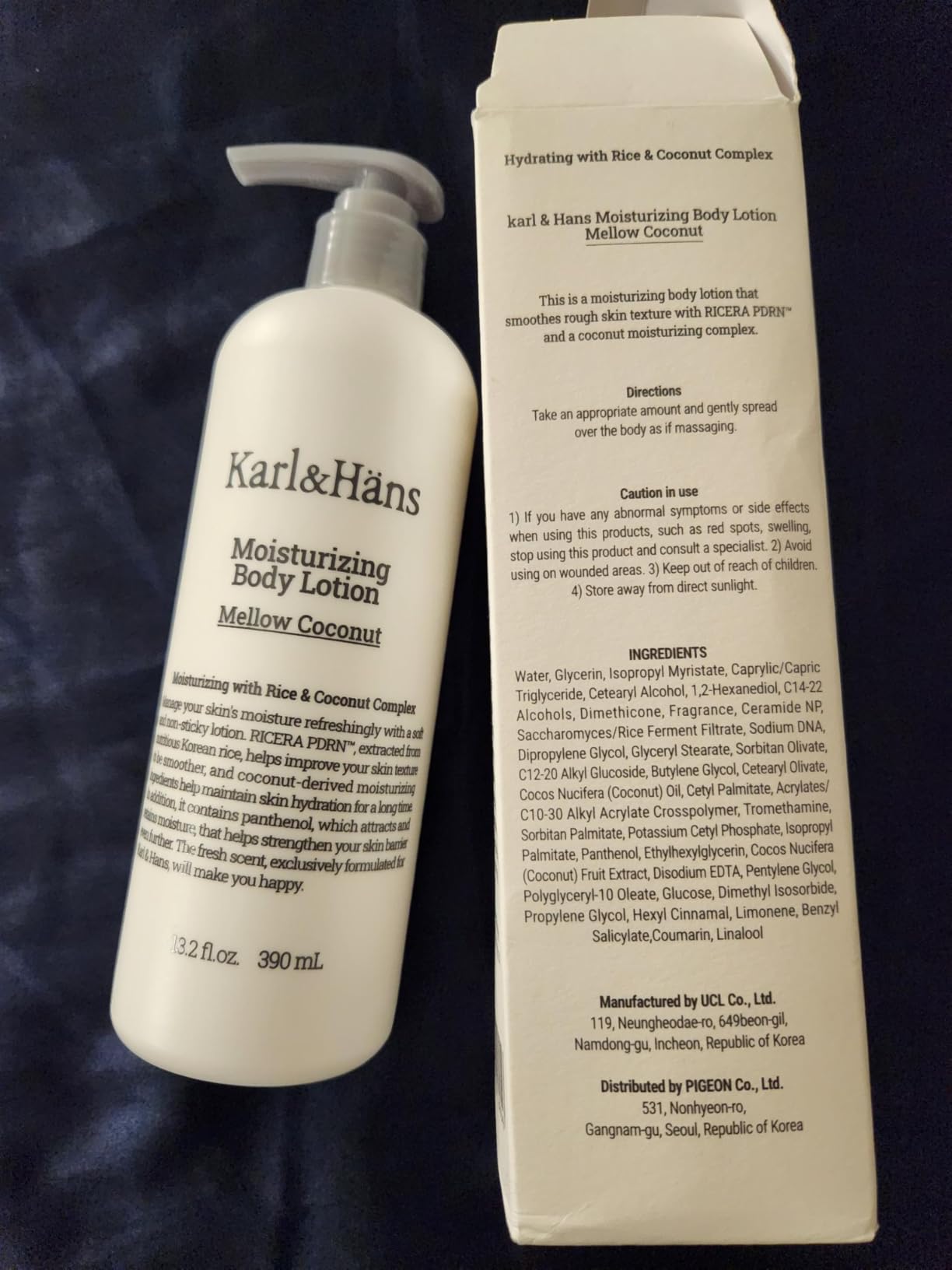 Karl&Häns Karl&Hans Moisturizing Body Lotion, Korean Rice-Derived PDRN & Ceramide, Skin Barrier Repair, Lightweight Non-Greasy for Dry & Sensitive Skin, 13.2 fl oz (Mellow Coconut)
