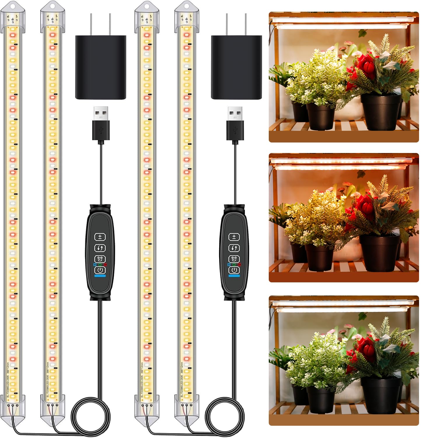 Snapklik.com : LPMZMBL Grow Lights For Indoor Plants, 16" Full Spectrum ...