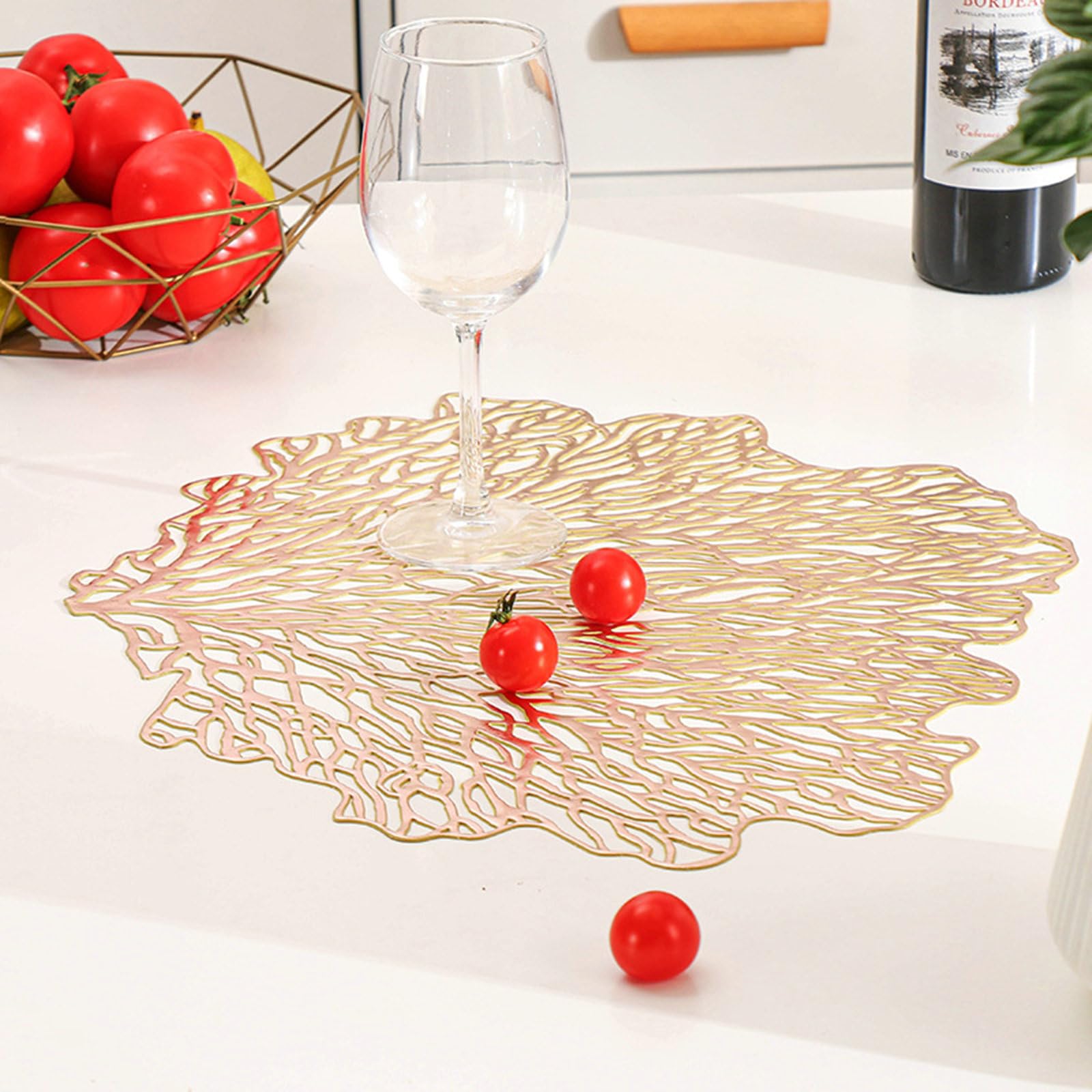 Mantel americano lavable árbol, juego de 10 manteles individuales antimanchas, árbol irregular vacío, manteles individuales PVC antideslizantes resistentes al calor, para mesa de cocina