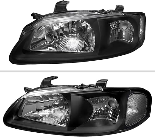 Miniatura 3 de Par de faros delanteros transparentes negros 2000-2003 4Dr 2000-2003