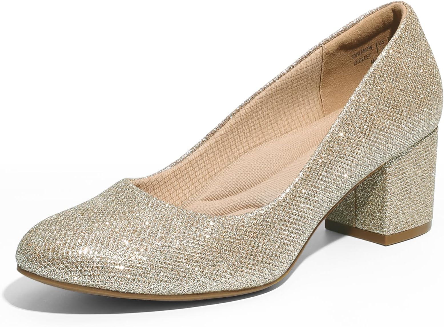 DREAM PAIRS Women's Pumps Low Chunky Block Heel Dress Shoes Closed Round Toe Comfortable Heels