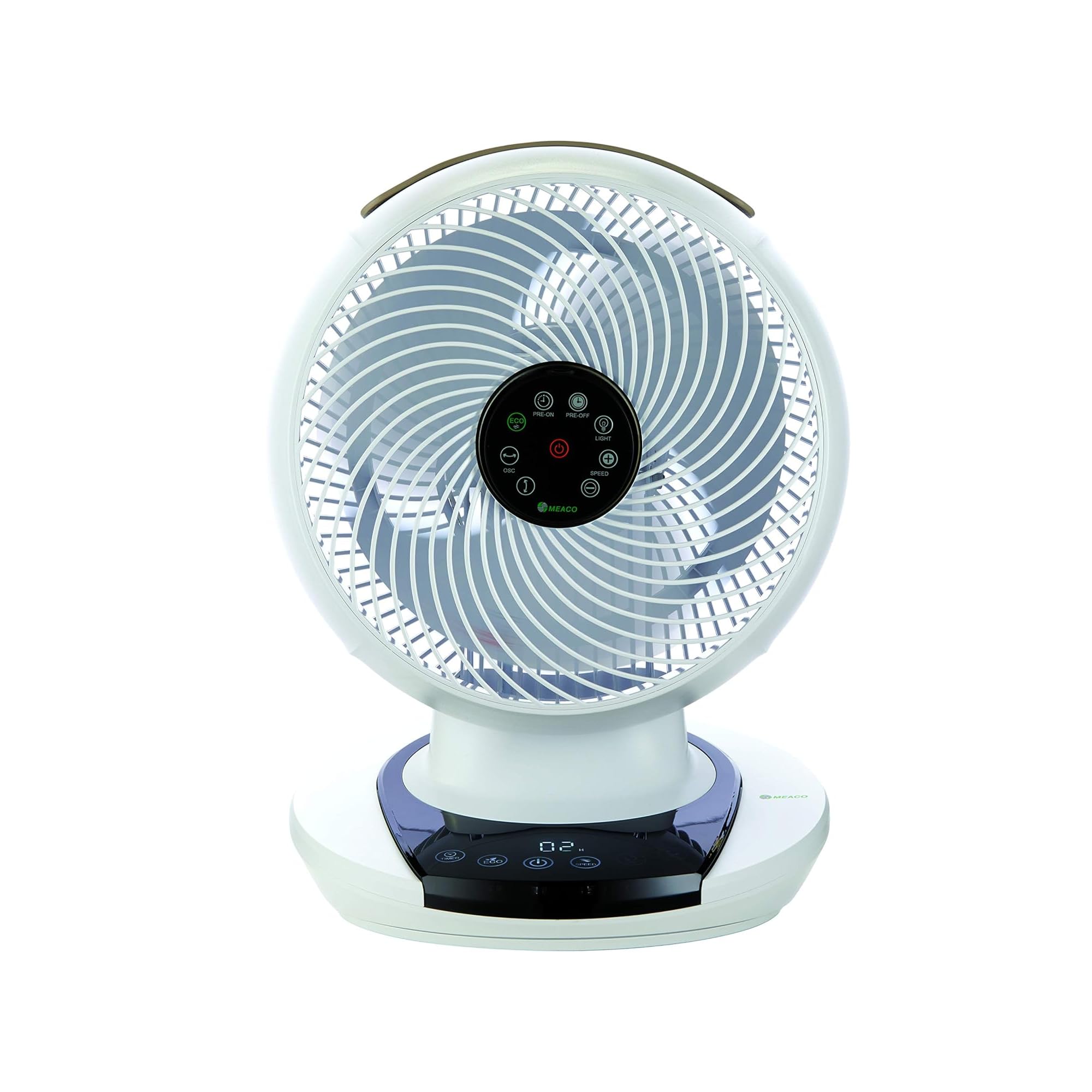 Meaco MeacoFan 1056 Ventilatore con Circolatore d’Aria Ultra Silenzioso con Telecomando, Ventilatore da Tavolo per Ufficio e Camera da Letto, 12 Velocità, Oscillazione 360°, Bianco