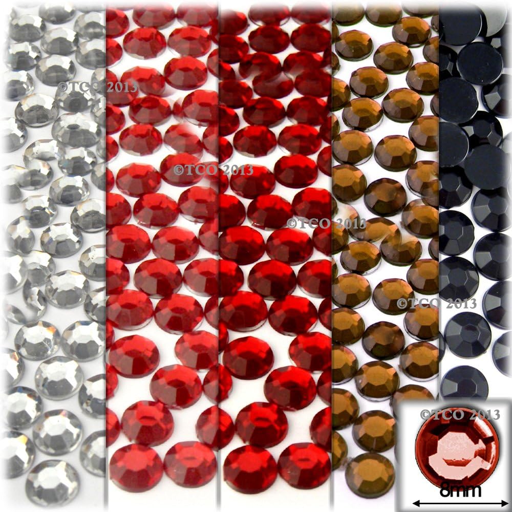 The Crafts Outlet 2880-Piece Round Flat Back Rhinestones Set, 8mm, Platinum Master, 20-Pack