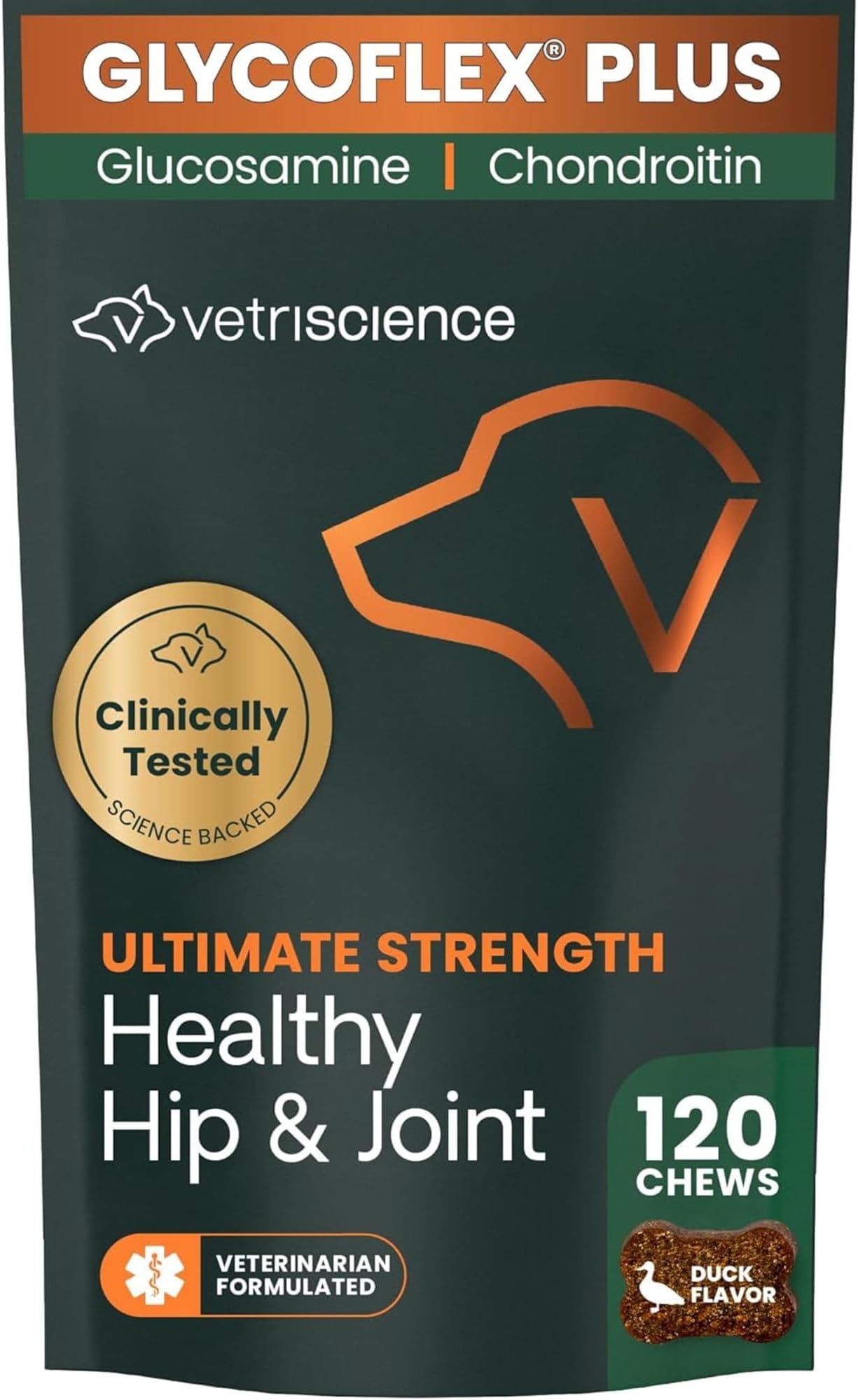 VetriScience GlycoFlex Plus Hip and Joint Supplement for Dogs – Extra-Strength Joint Support Chews with Green Lipped Mussel, Chondroitin, and Glucosamine for Dogs