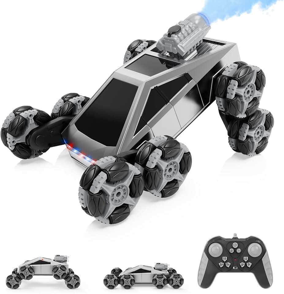 8 Wheel RC Stunt Car with Gesture Control, Spray &amp; LED Lights, Gesture Sensing Remote Control Cars for Boys Age 6 7 8-12 13 14 Year Old, Christmas Birthday Gifts Ideas for Kids