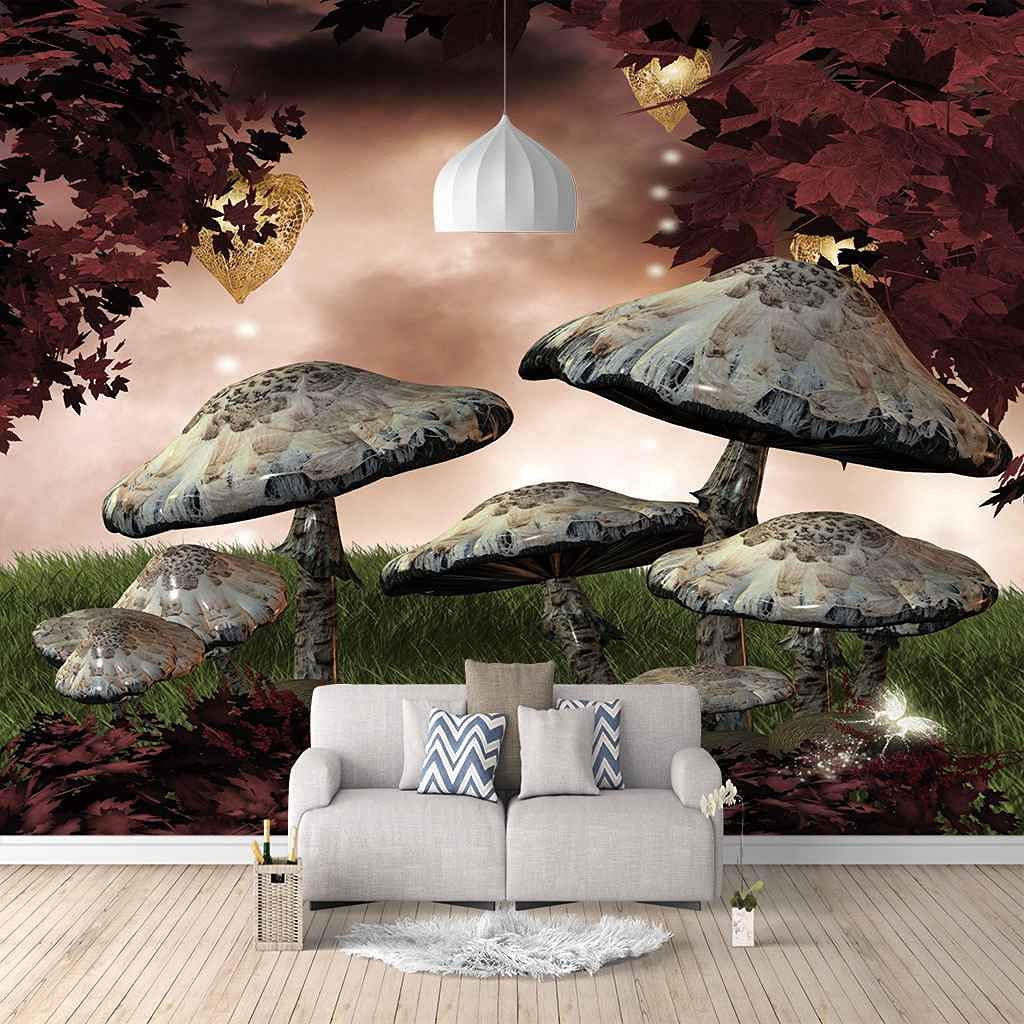 Toile auto-adhésif 3D haut de gamme décor mural panoramique forêt d'érables 200x140