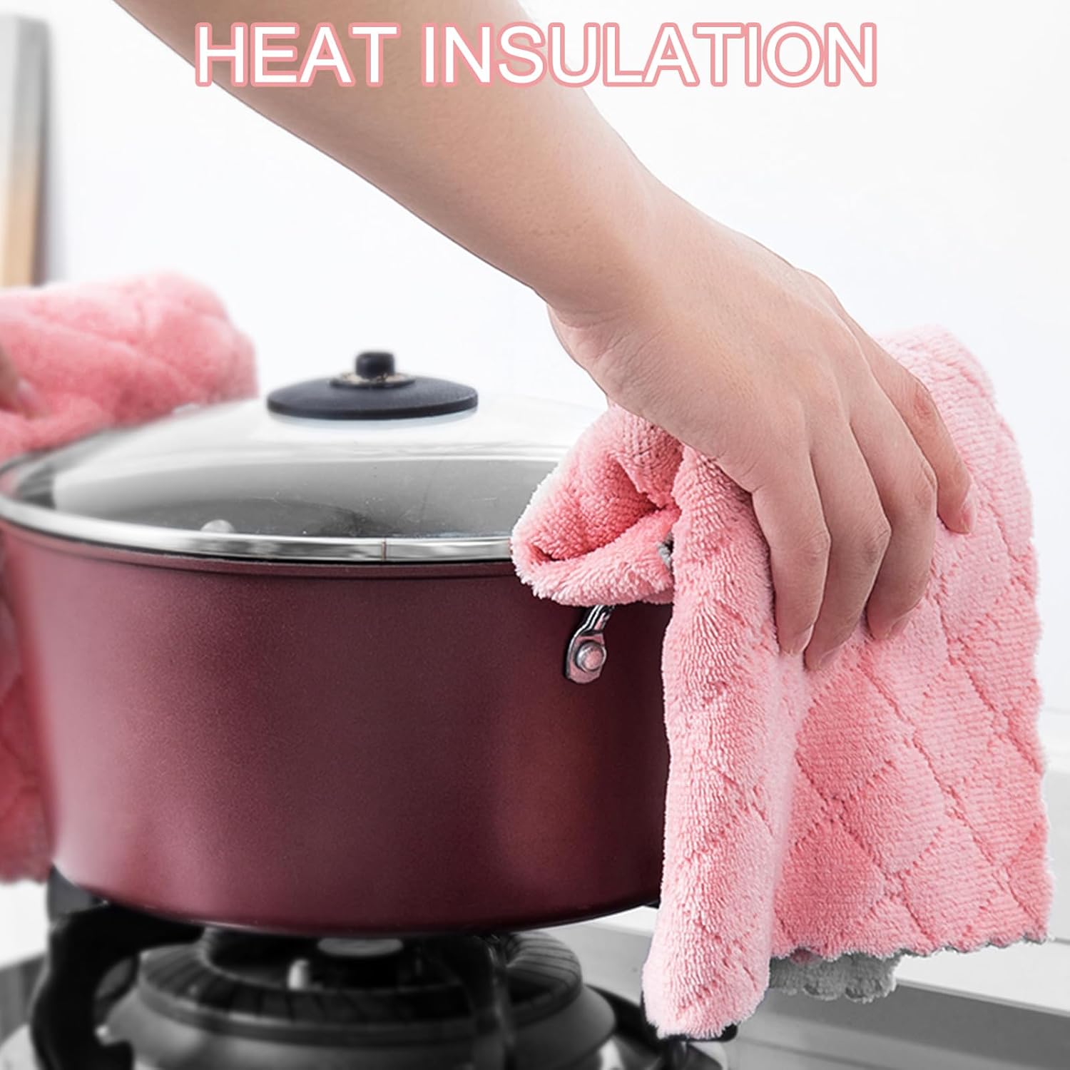 12 Pack Kitchen Cloth Dish Towels, 12x12 inch Soft Premium Dishcloths, Absorbent Microfiber Cleaning Cloth for Cleaning Dishes, Kitchen, Bathroom, Car - Image 5