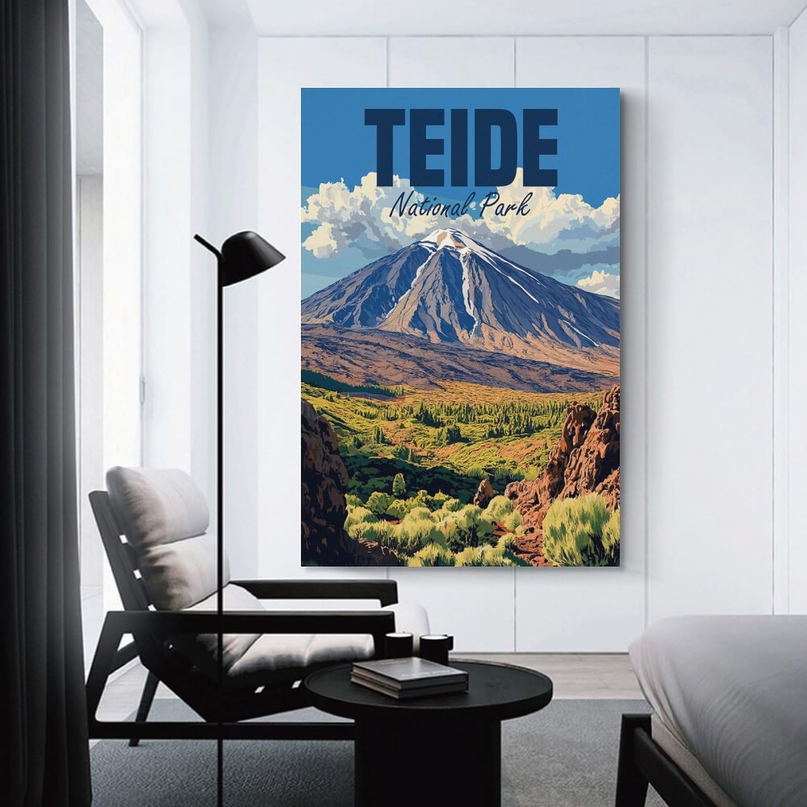 Junmoney Unframe-Style Teide National Park Wall Picture Print 16X24inch(40X60cm), For Picture Wall Styling In Lounge Or Bedroom, Ideal For Building A Coordinated Art Wall