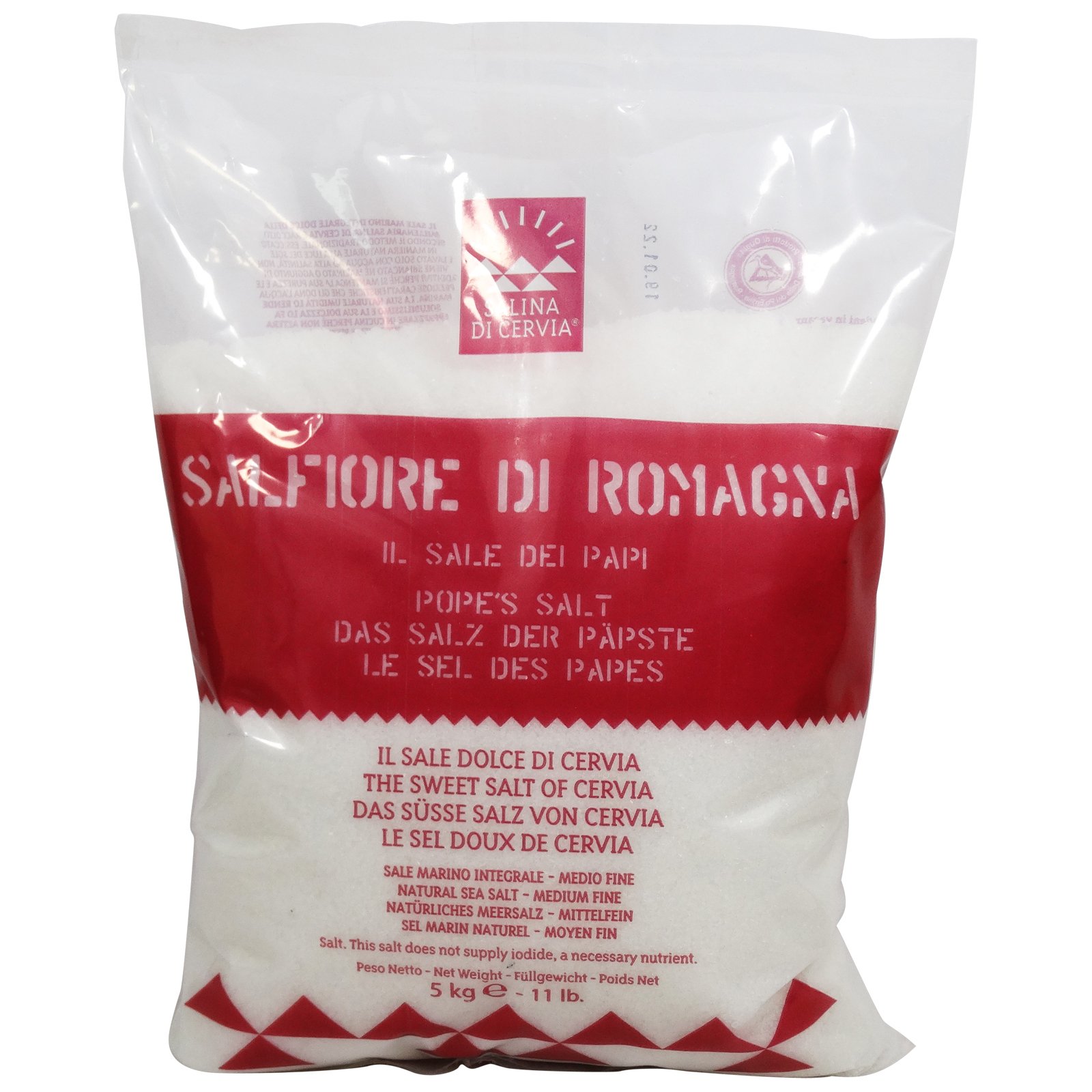 Sale Dolce di Cervia in Grani - Fine - Integrale, Non Raffinato, Essiccato Naturalmente, Non Sbiancato - 5 KG