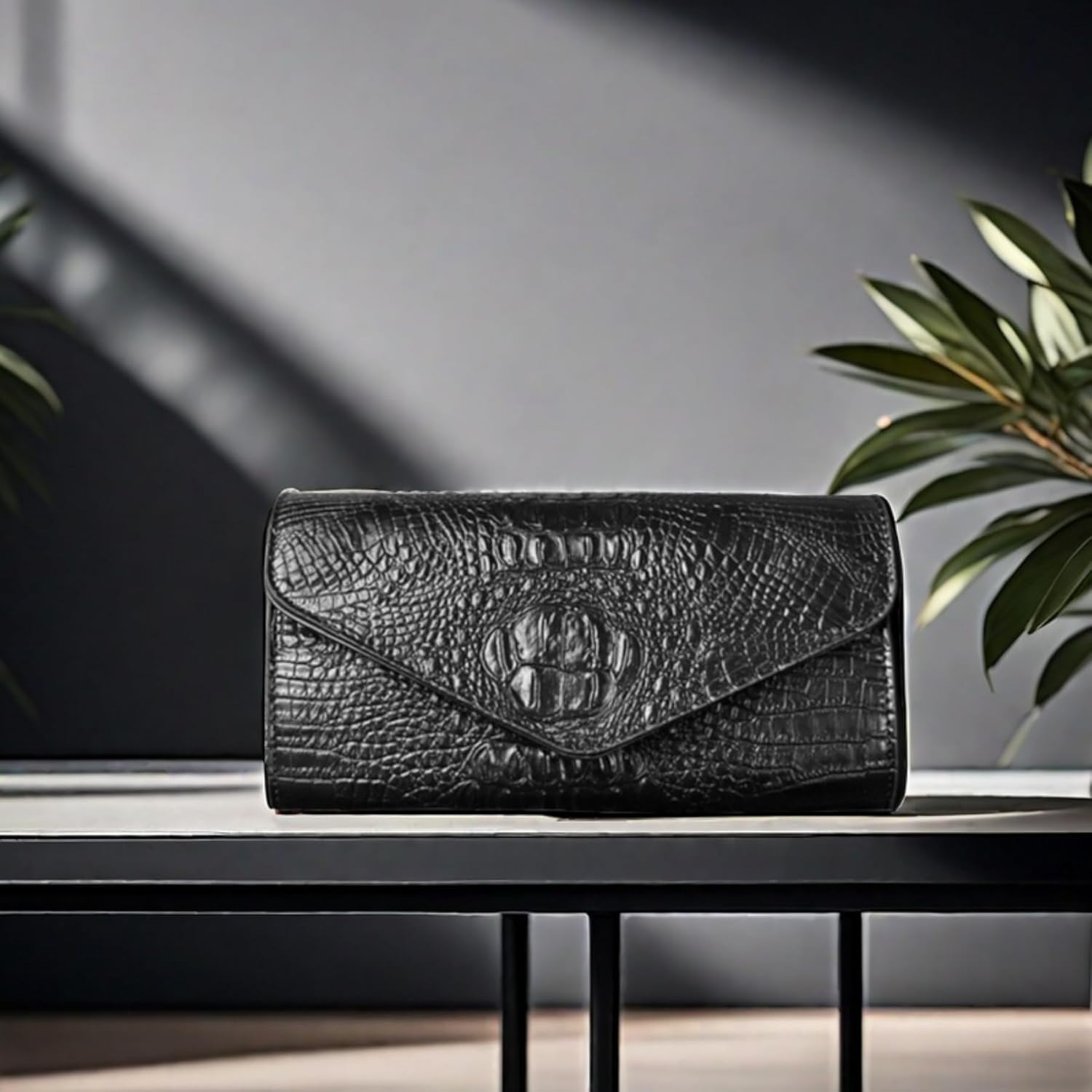 IAMUHI Women Vegan Leather Crocodile Evening Clutch Handbag Envelope Alligator Crossbody Bag Shoulder Purse Wallet - Image 7