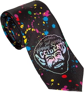 Officially Licensed Bob Ross Paint Splatter Little Accidents Necktie