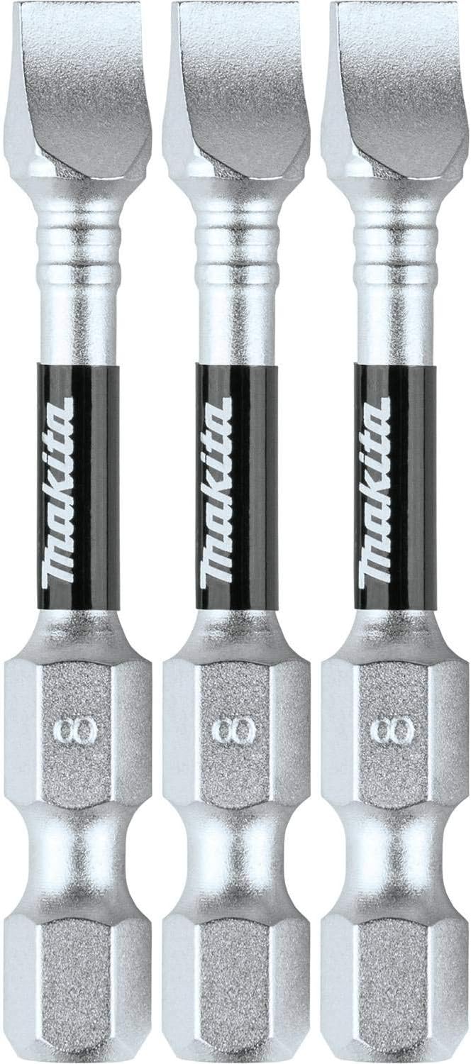 Makita E-00882 Impact XPS #8 Slotted 2" Power Bit, 3/pk