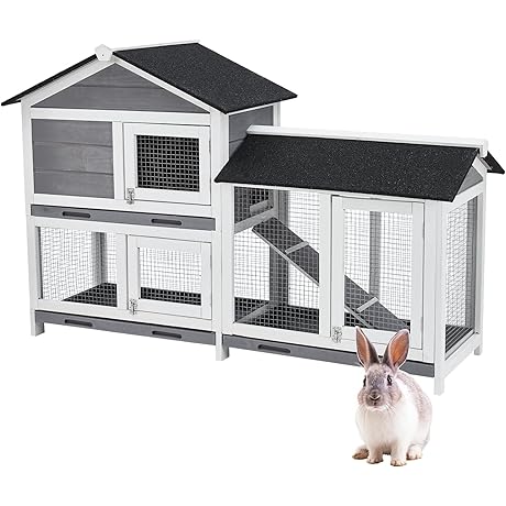 Explore the Unrivaled Comfort of the Gravee Two Floors Wooden Rabbit Hutch