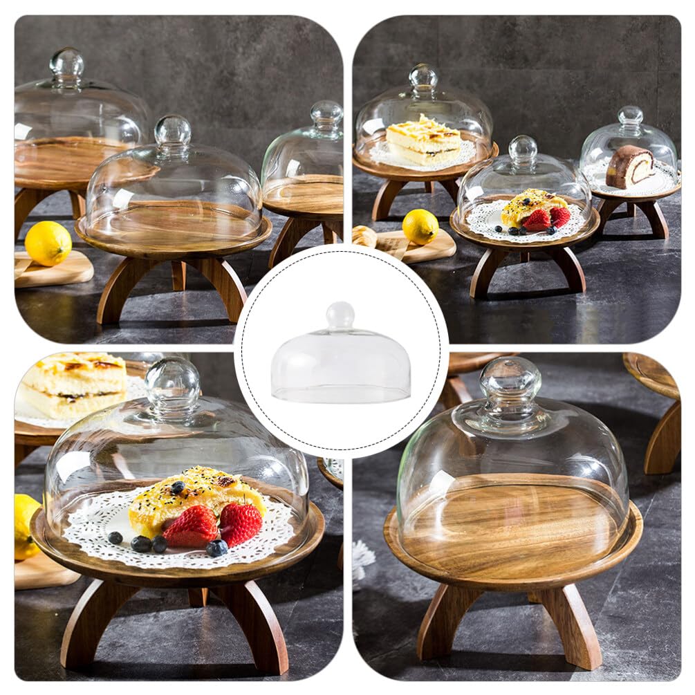 Alipis Cúpula De Cristal para Pastel De 10 0 Pulgadas Cubierta Transparente para Soporte De Pastel Cúpula Redonda para Queso con Mango para Plato De Pastel Plato para Servir Postre