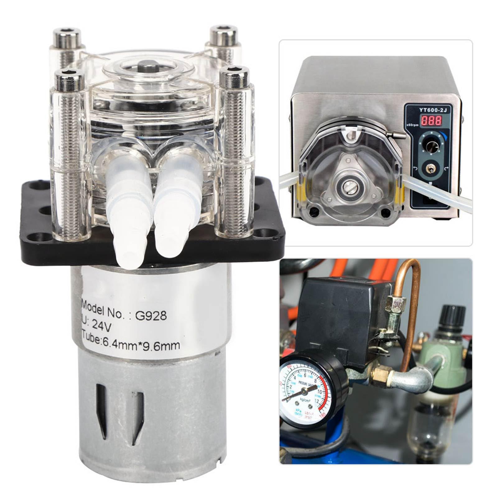 Bomba Peristáltica Dosificadora 24V 500ml/min para Laboratorio y Acuario con Rodamientos de Bolas y Ranura para Tarjeta