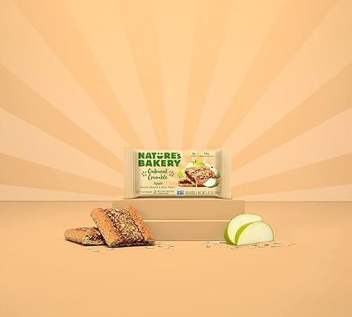 Miniatura 7 de Nature's Bakery Barras de desmoronamiento de avena, manzana, fruta real, veganas, sin OMG, barra de desayuno, 1 caja con 6 paquetes, 6