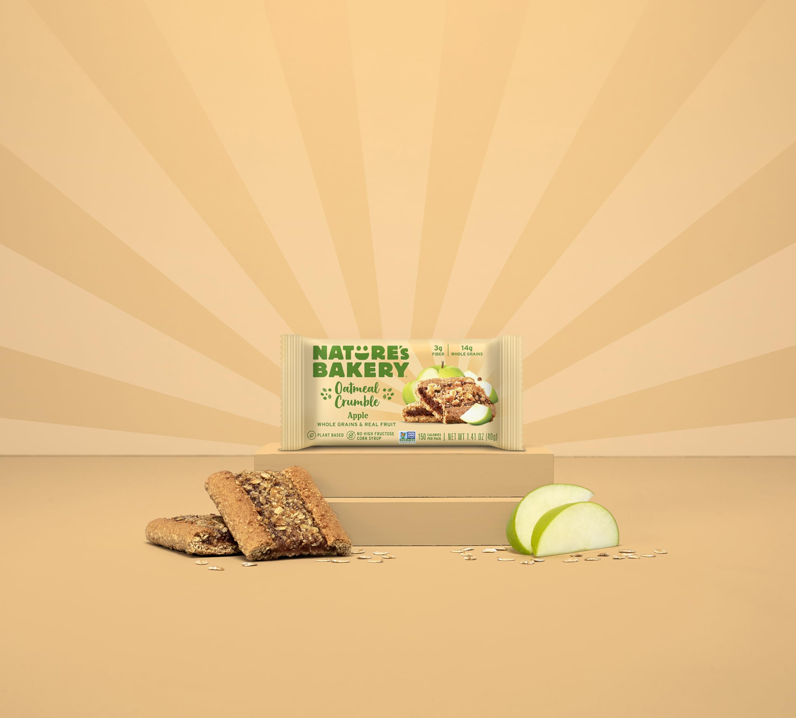 Nature's Bakery Barras de avena, manzana, 6 – 6 cajas (36 barras), aperitivos veganos, sin OGM
