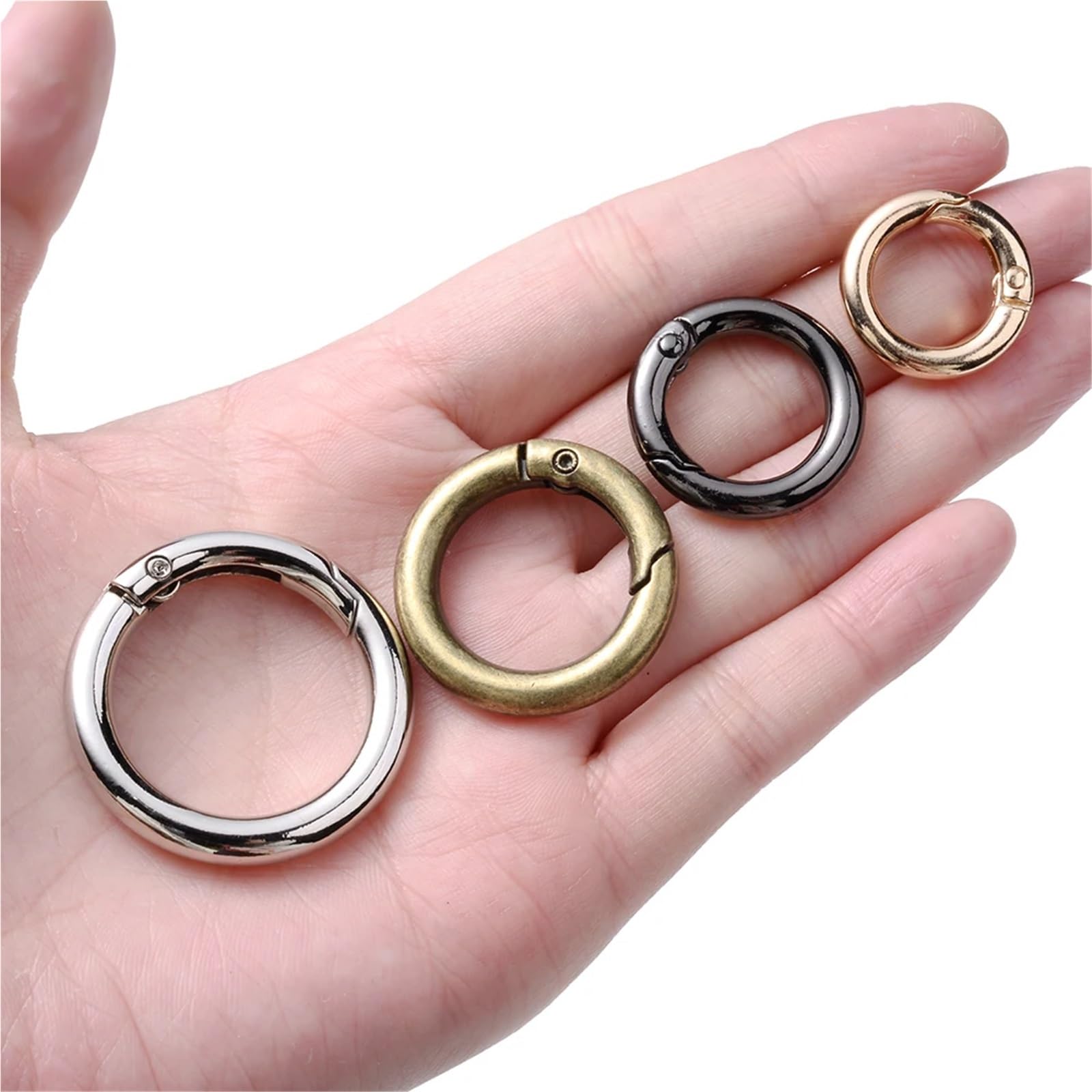 30 unids/lote cierre de resorte ganchos Metal chapados en oro bronce