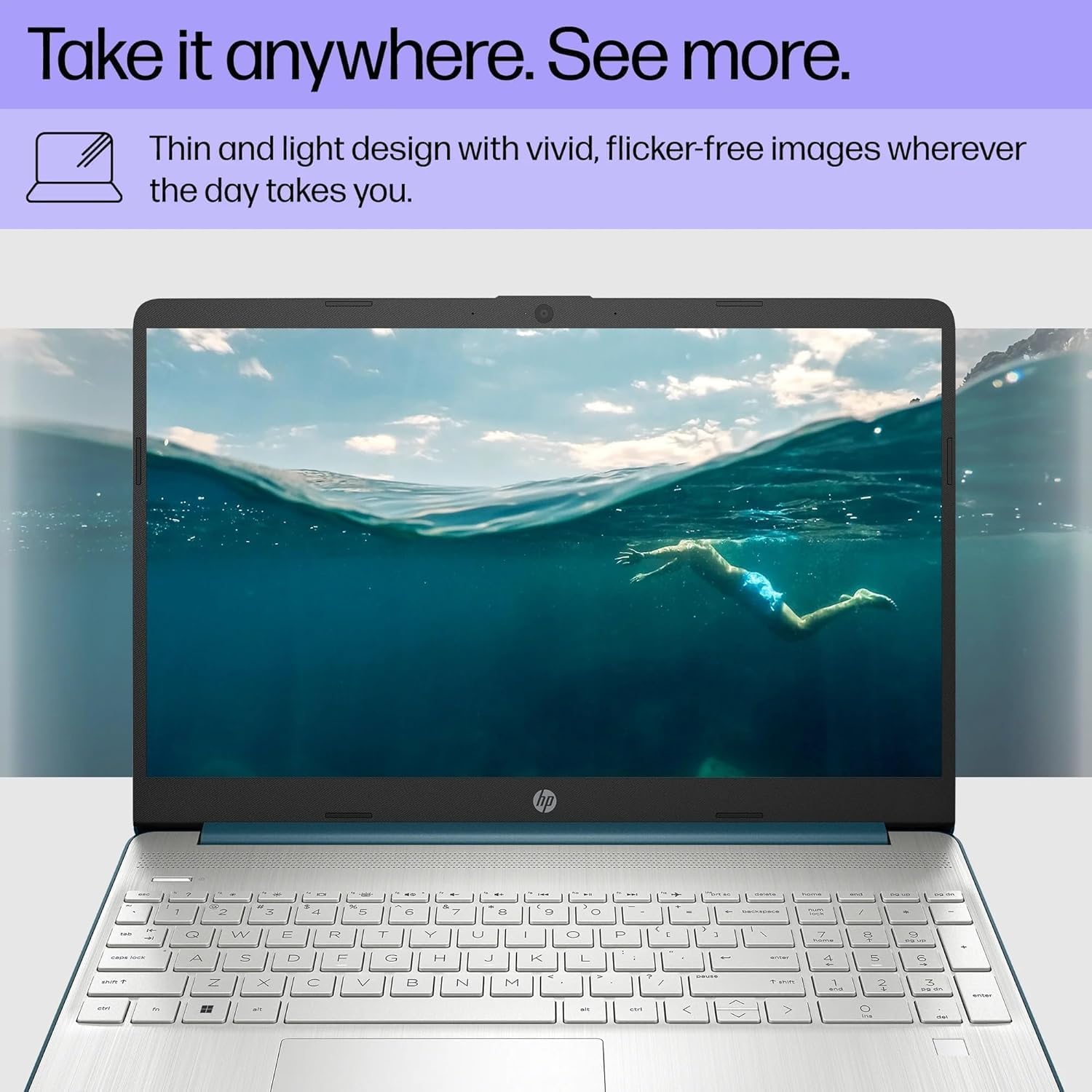 HP 15 High Performance Laptop in Marine Blue Intel i7 up to 4.7GHz 16GB RAM 512GB SSD 15.6in FHD Backlit Keyboard Win11 (15-DY2 - Renewed)