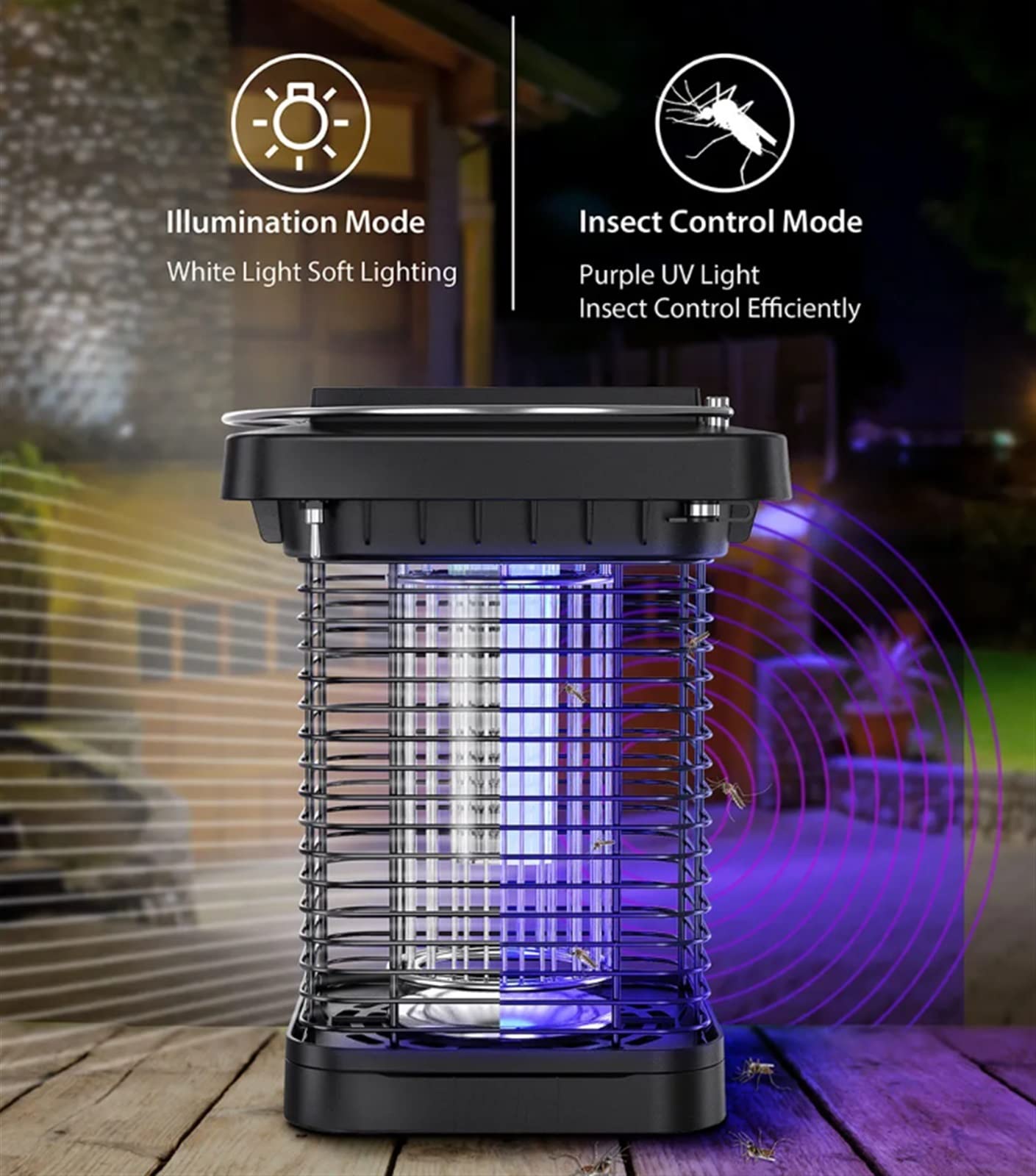DLUCCA Lampada Anti Zanzara Lampada Anti Zanzara Lampada da Campeggio elettrica for zanzare Killer Bug Solar Insect Killer for Giardino Domestico