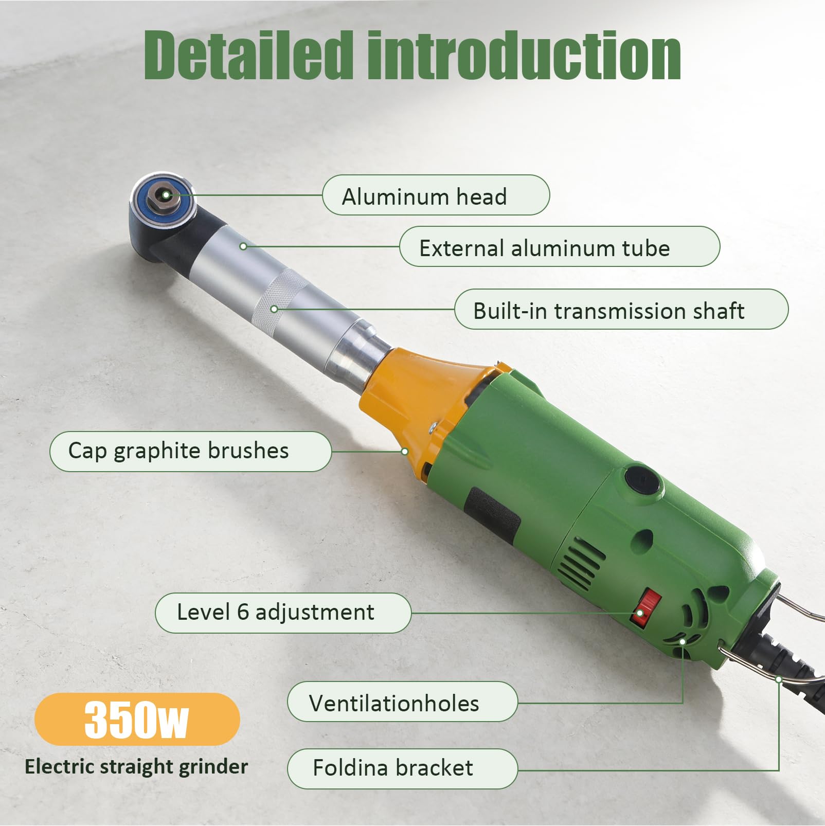 LIROPAU - Pulitore per giunti elettrico, set di pulizia per giunti da 350W, lucidatrice elettrica per la pulizia delle fughe dei pavimenti, apertore per giunti del pavimento in piastrelle a 90°, 6