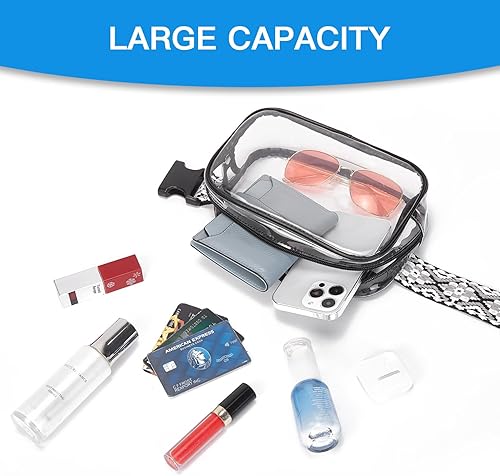 Miniatura 6 de Telena Riñonera transparente para eventos de estadio, bolso cruzado aprobado para conciertos